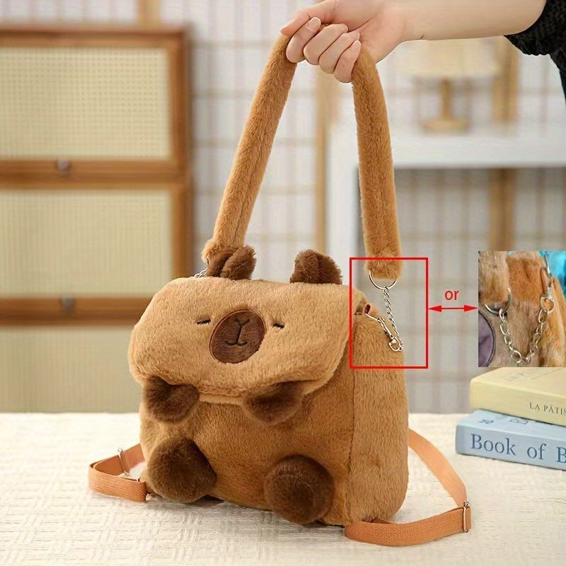 Women's Backpacks New Capybara Plush Backpack For Women, Premium Plush Multi-functional Versatile Student Backpack, Shoulder Bag, Crossbody Bag