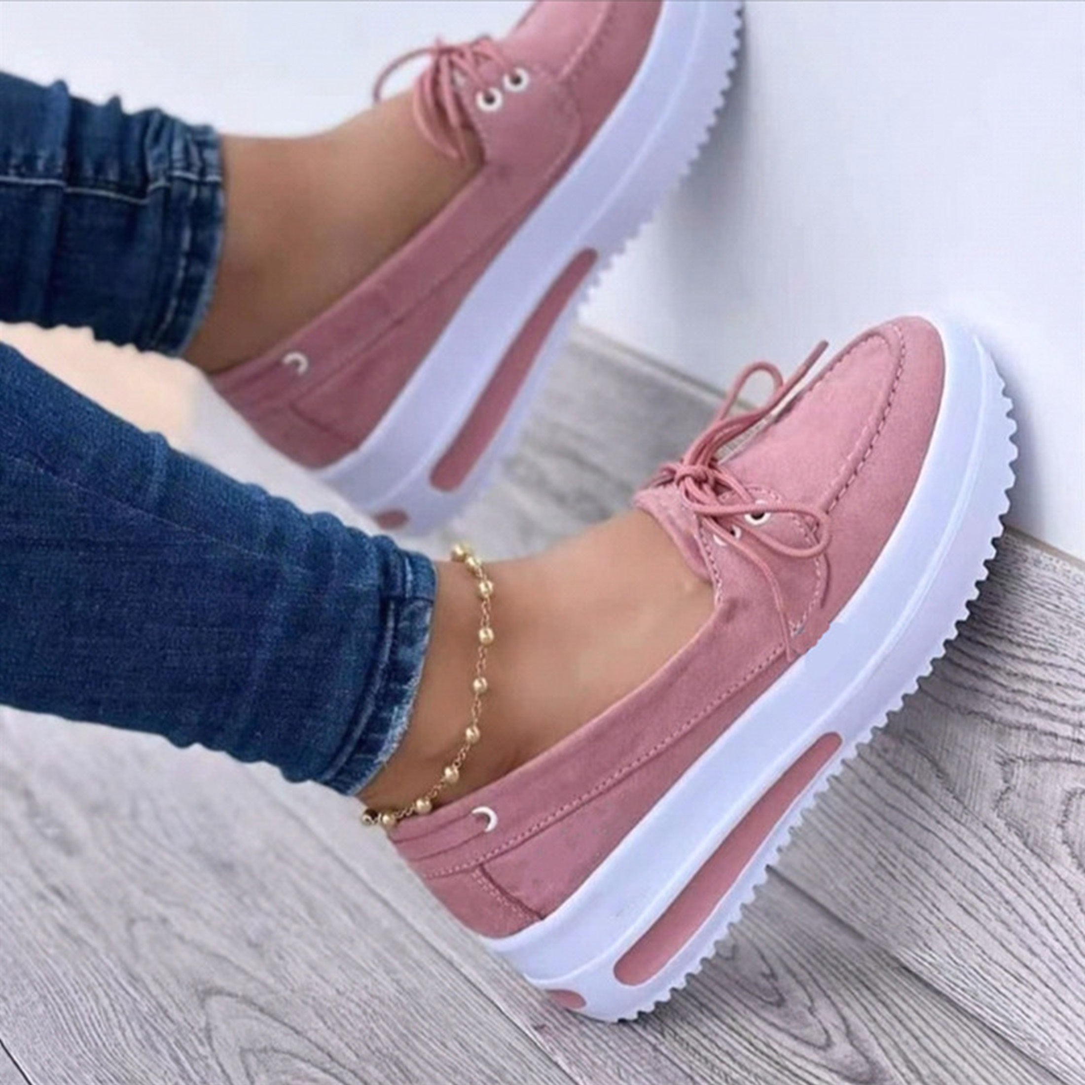 

Women's Wide Loafers Shoes Suede Moccasins Wide Platform Shoes, Moccasin Penny Loafers Slip On Work Shoes Ladies Comfort Walking Shoes Casual Shoes