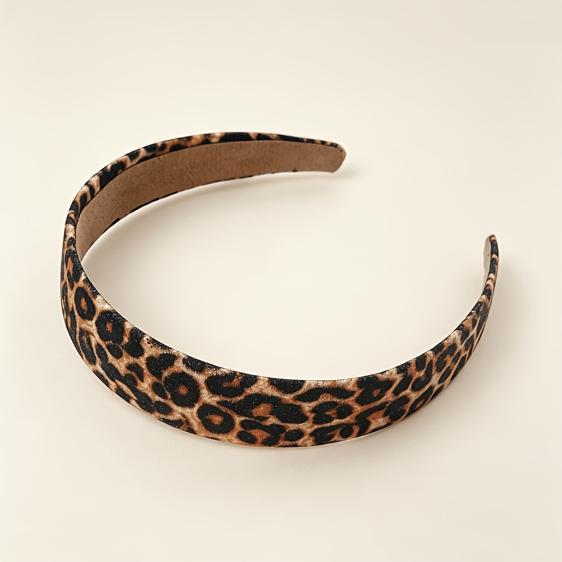 TEMU 1pc Fascia Larga con Stampa Leopardata da Donna, Antiscivolo in Tessuto, Fascia per Capelli Perfetta i , Accessorio per Capelli con