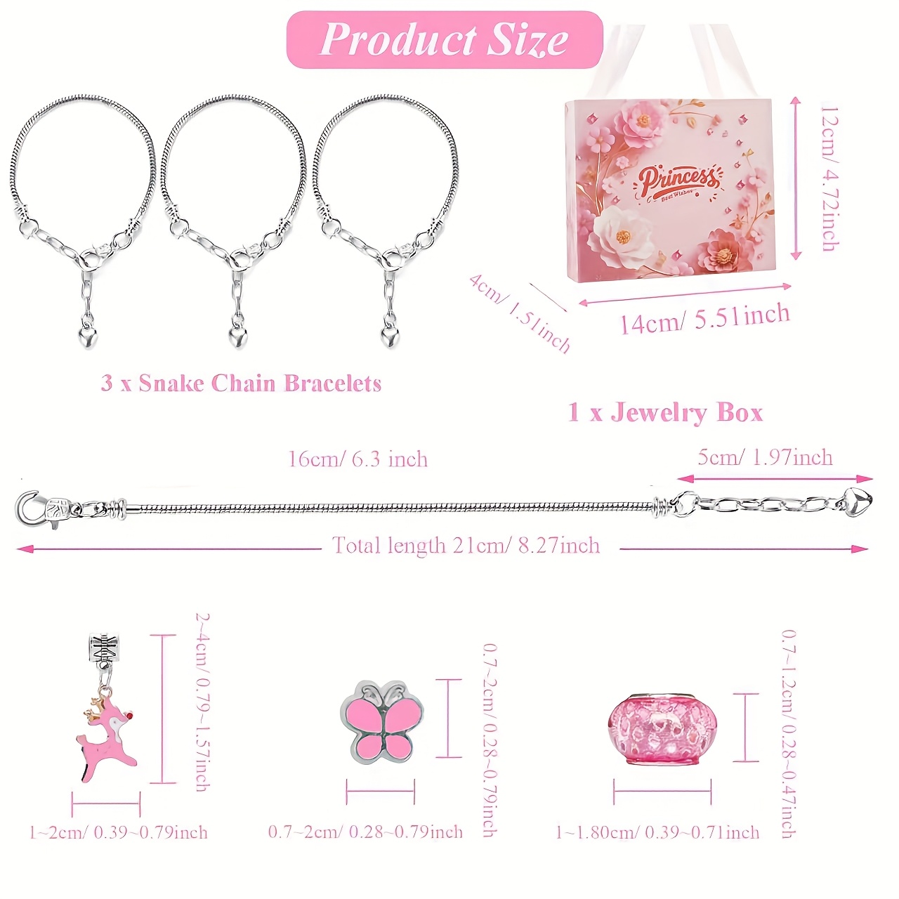 67pcs Pink Beaded Bracelet Making Kit
