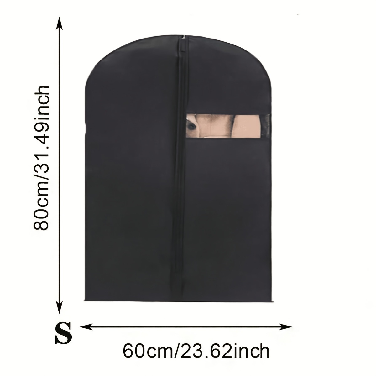 TEMU 2pcs Peva Garment Dust Covers, Suit Bags And Dress Hangers, Dust-proof With Zipper Hanging Garment Storage Covers, (60 X 80/100/120/140 Cm)