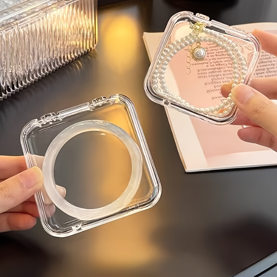 2pcs wall mounted jewelry organizer box large capacity clear plastic storage for earrings necklaces accessories stylish wall decor perfect gift for mother s day or holidays wallmounted organizer transparent storage grid layout storage jewelry box Product details 3