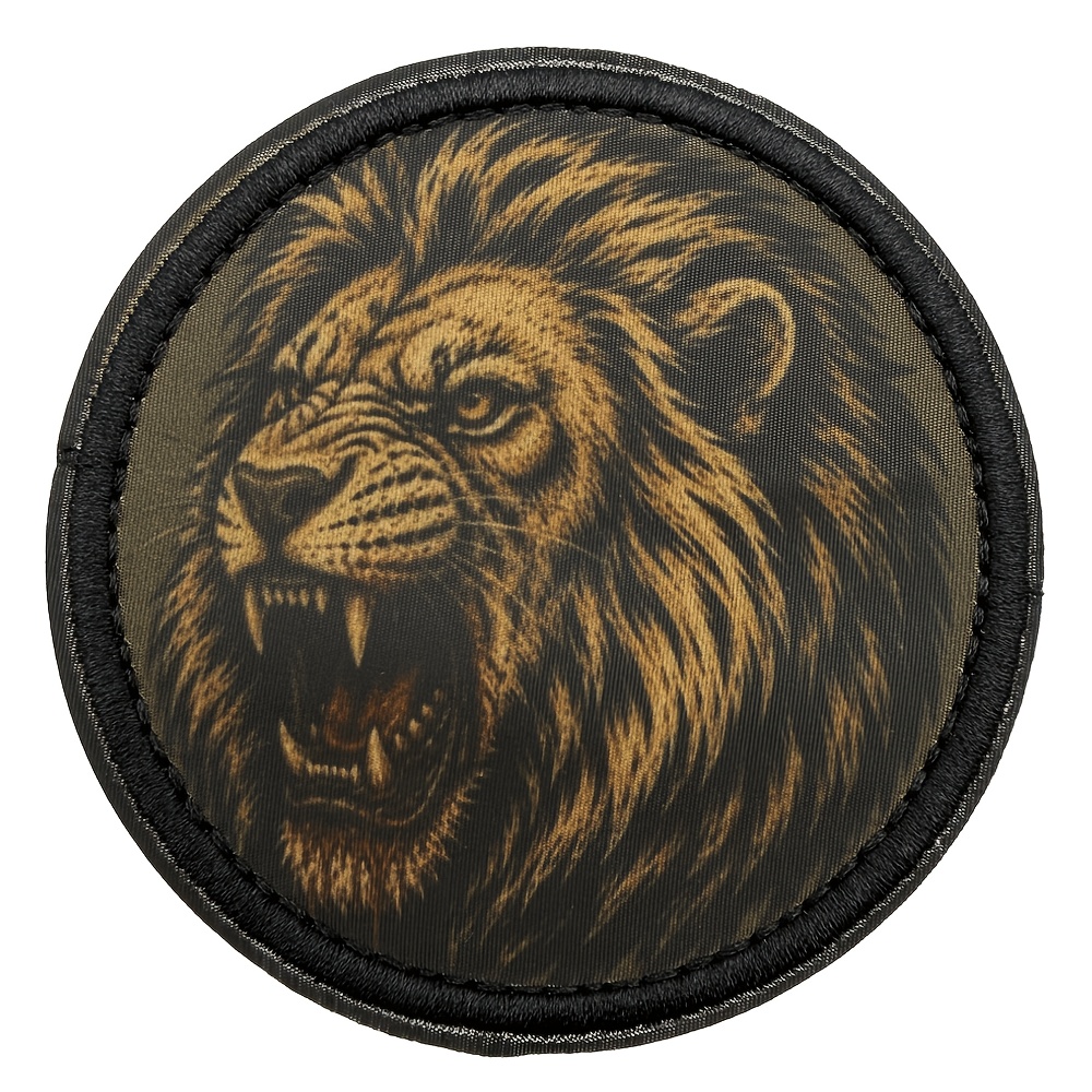 TEMU Distintivo Stampato con Stampa di di Leone a Strappo e Gancio per Giubbotti Tattici, Zaini e Attrezzatura da Esterno, Design Animale ad