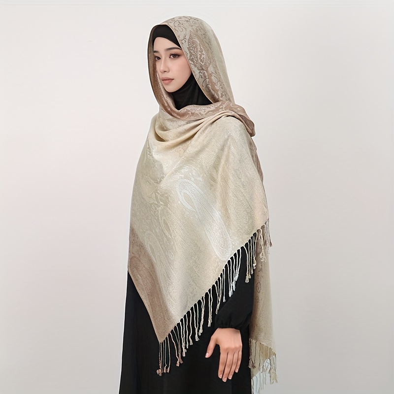 Exquisite Jacquard Headscarf, Classic Paisley Pattern