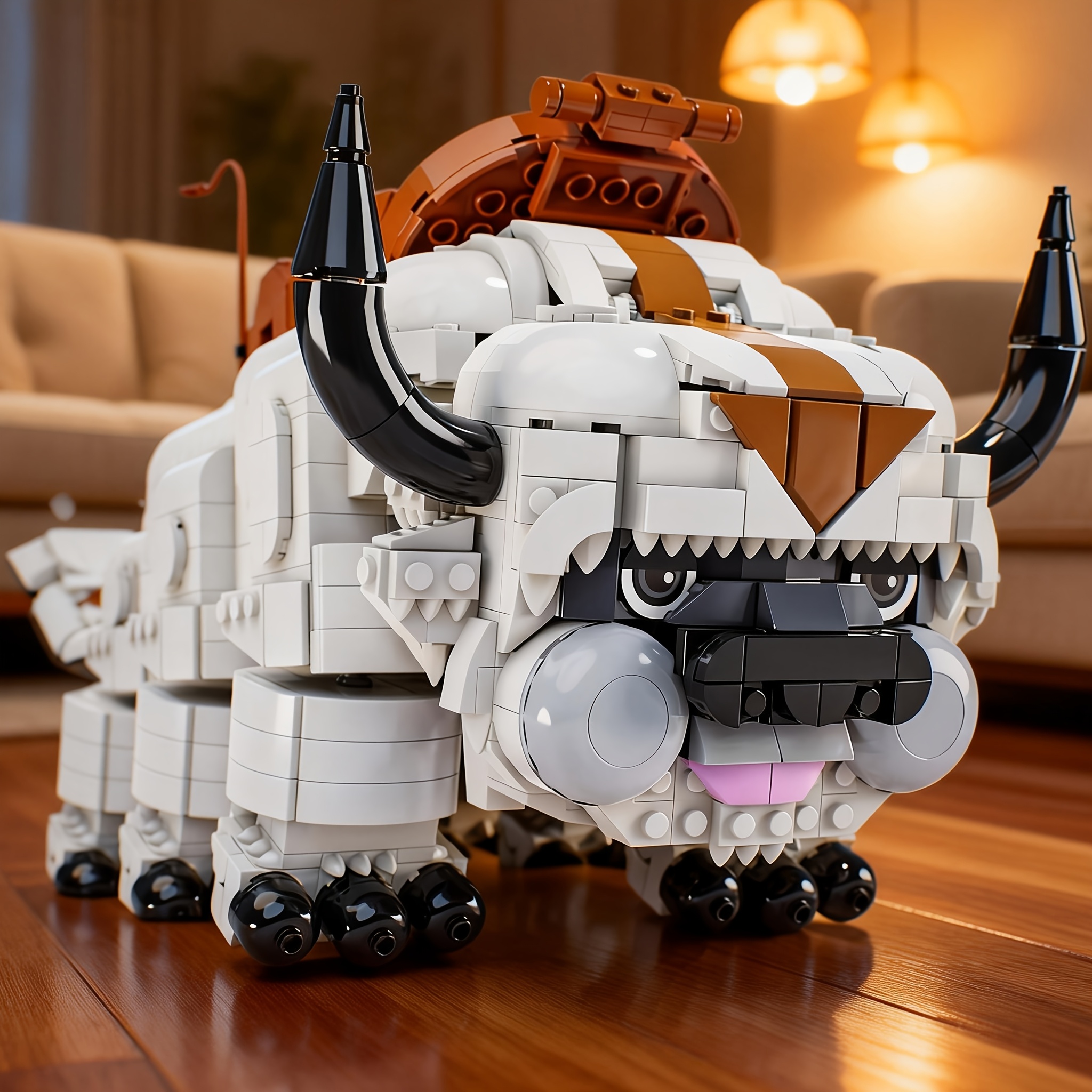 1479pcs Bull Animal Building Blocks Set, Cartoon Animal Character Building Blocks Model Assembly, Cartoon Lovers' Collection And Gift Idea