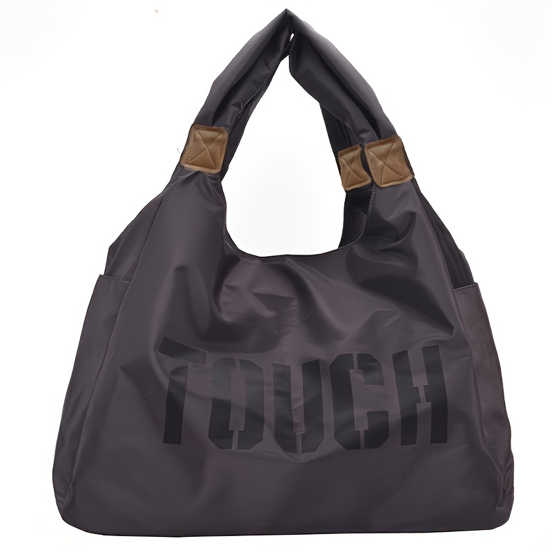 TEMU Large Capacity Women's Travel Shoulder Bag - Fashionable Nylon Strap Tote Bag, Sports & Fitness Handbag With Zipper Closure, Ideal For Travel,