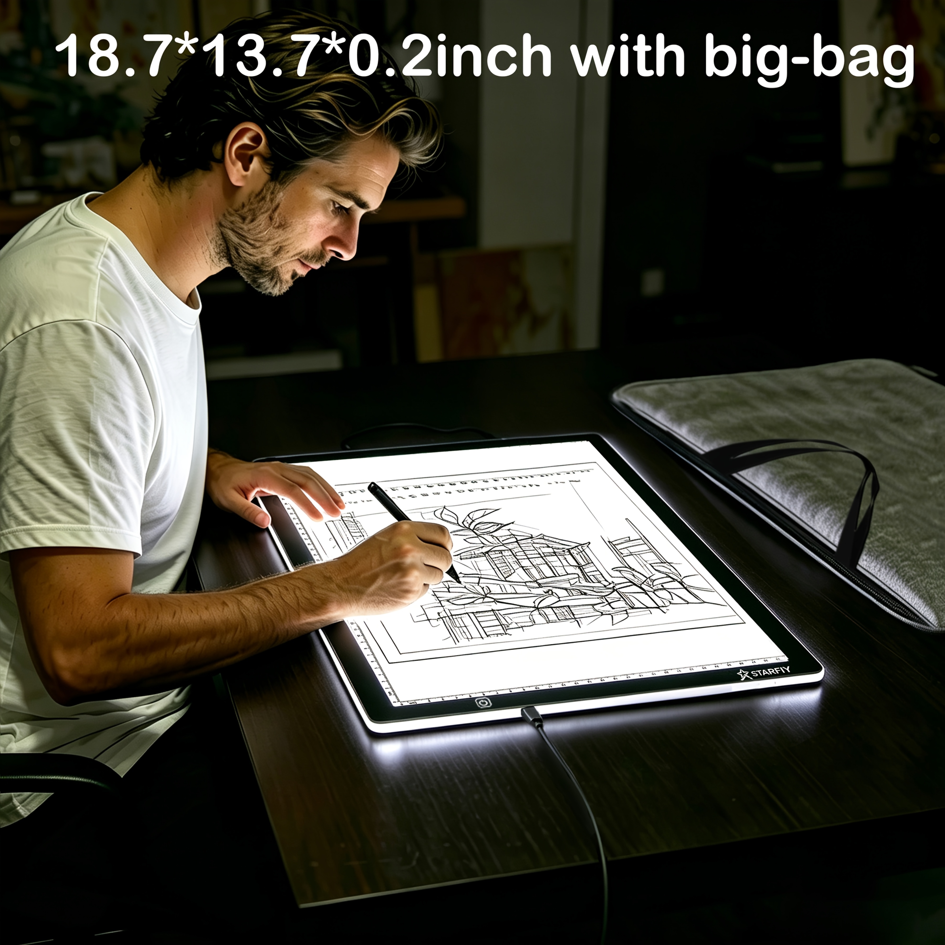 Image of Drafting Tools [a2/a3/a4 Bar] Led Light Board For Diamond Painting With Storage Bag, Three-level Brightness Led Drawing Board, Non-dot Light Pad Suitable For Tracing Draft, Sketching
