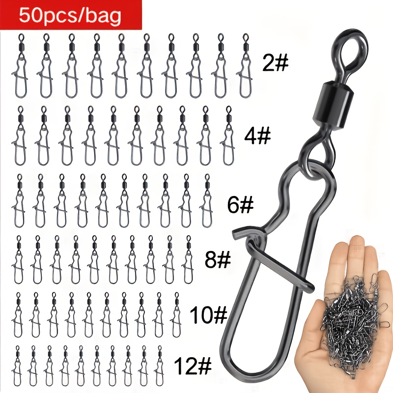 TEMU Fishing Connectors, Bearings, Rolling Hooks, Sea Fishing Bait, Multi-functional Metal Pin Fishing Tackle