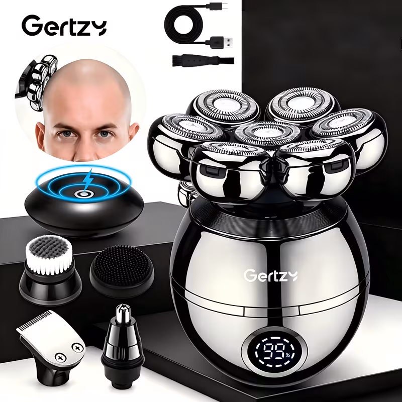 mens grooming set electric shaver with rotary trimmer nose hair trimmer comb and massager cordless rechargeable machine making it a great gift for fathers day Product details 2