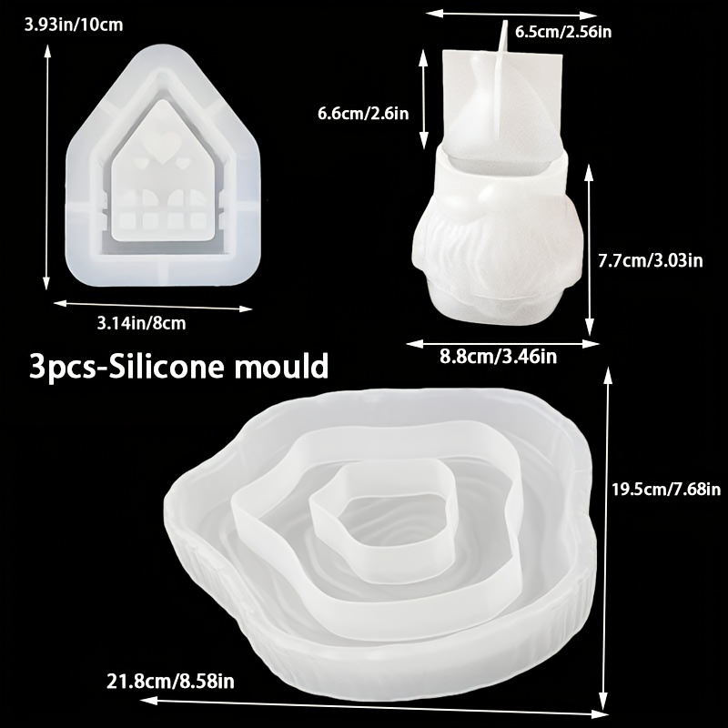 E-shop 3er-Set – Weihnachtsschmuck-Formen, Holzpaletten-Formen, -Kerzenhalter-Silikonformen, Weihnachtsmann-Aufbewahrungsglas-Silikonform, DIY