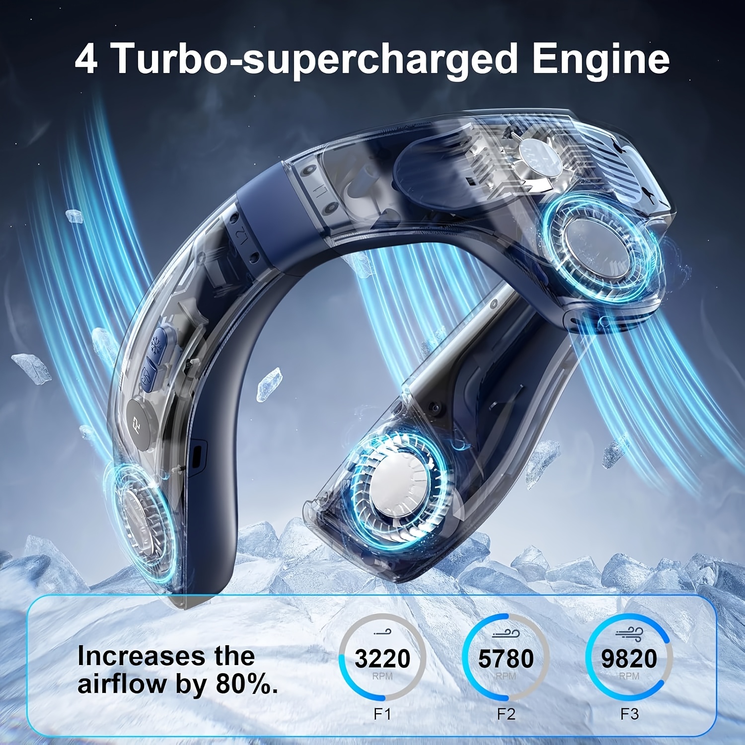 Wearable Neck Fans That Provide a Cool Breeze, Featuring Bladeless Design, Rechargeable Battery, And Multiple Speed And Wind Mode Options