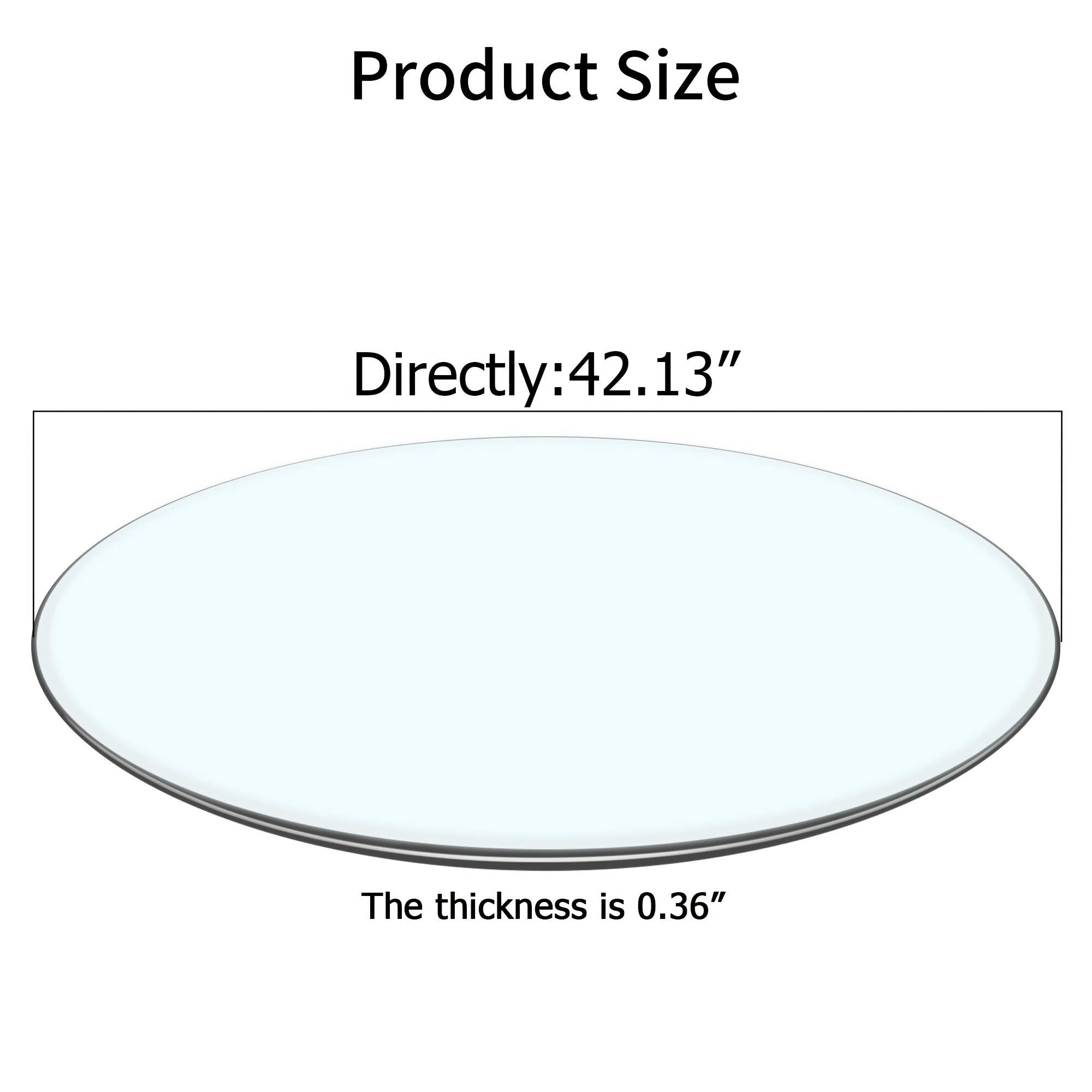 A 42-Inch Round Glass Tabletop, Featuring 0.37-Inch Thick Tempered Glass with a Pencil Polished Edge, Serves As a Clear Replacement for Dining Tables, Coffee Tables, Office Desks, And Kitchen Tables. It Offers a Large, Durable