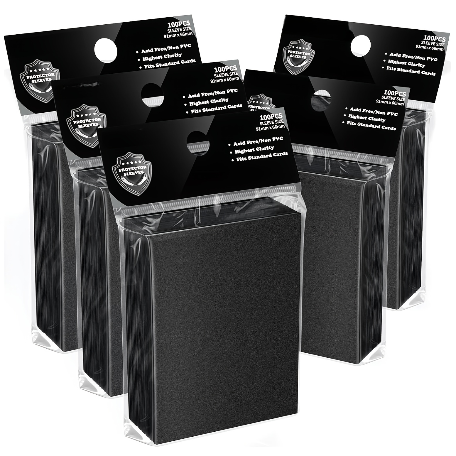 item picture 400 count black card sleeves matte card sleeve deck protectors trading card sleeves fit for mtg tcg and sports cards