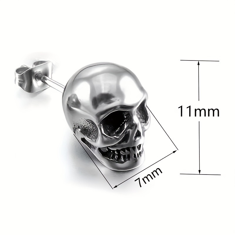 CVDYWDJIE 3 Paia di Orecchini Punk in Acciaio Inossidabile, Design Teschio, Stile Modern Unisex