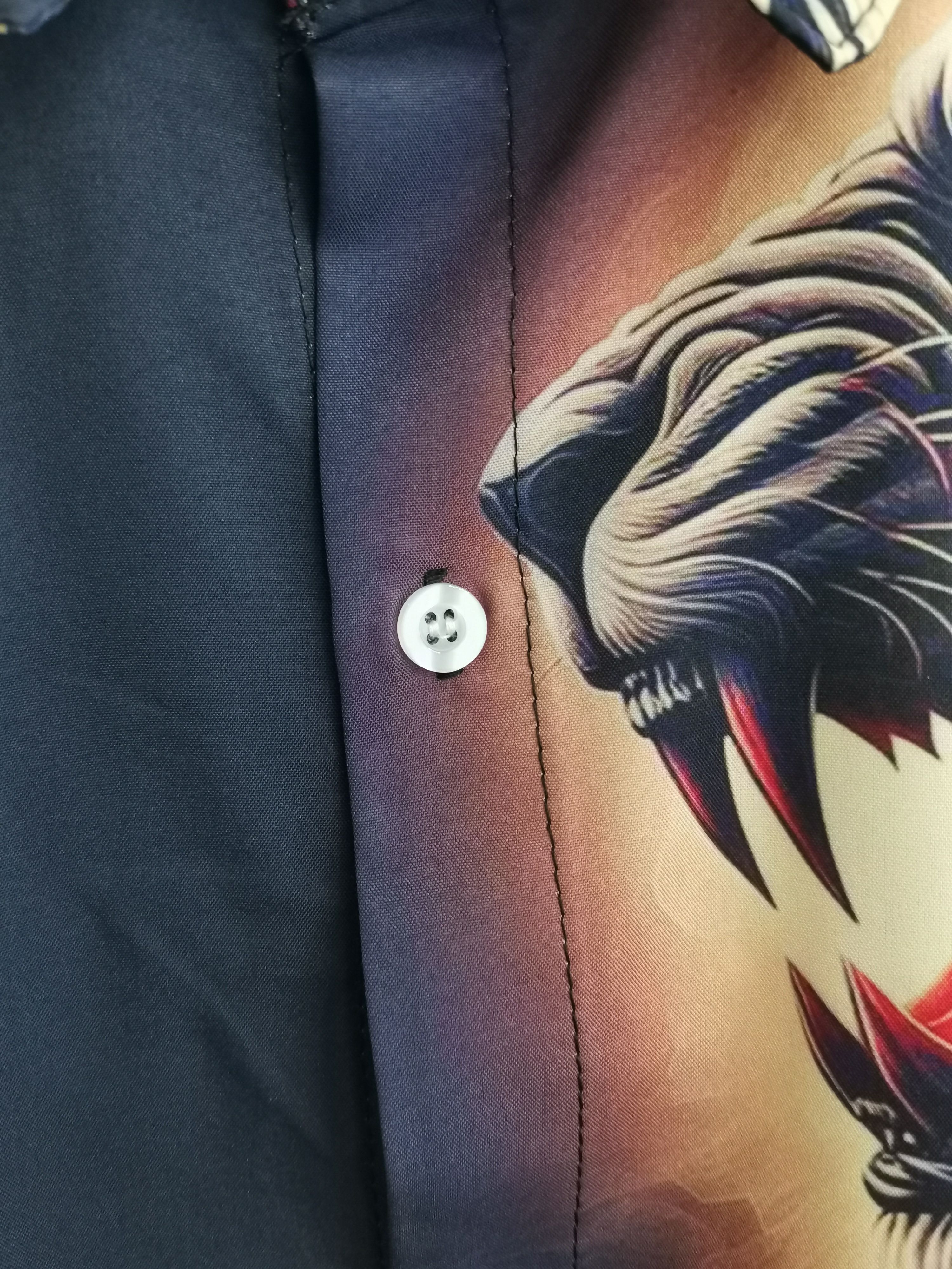 camisa negra tigre hombre larga casual Temu El Salvador