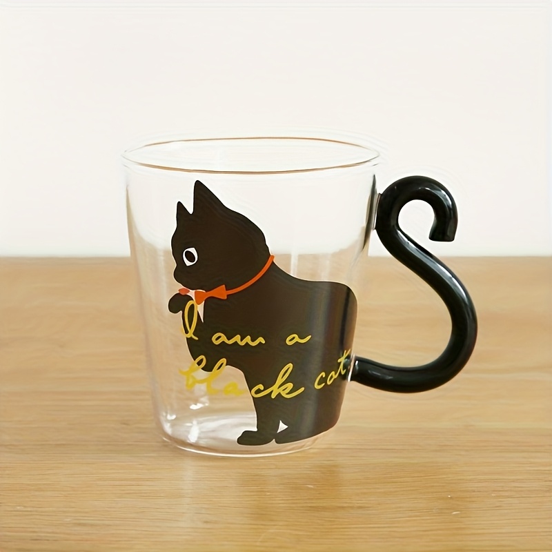 TEMU Juice Milk Glass Cup Creative Cute Cat Glass Cup Internet Celebrity Women' Cup Coffee Milk Cup Breakfast Cat Paw Cup Home Cute And Fun, High
