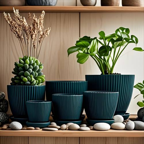 6 pack 7 5 6 7 5 9 5 1 4 3 3 5in resin planters modern planters planters for indoor 4 size colour stackable elegant design vibrant colors realistic look weather resistant fade resistant gardening gift home decor