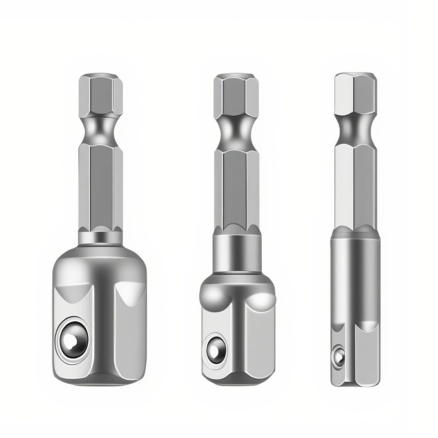 E-shop 3-teiliger Stecknuss-Adapter für elektrische Bohrmaschine, Verlängerungsstangenset für elektrischen Schraubenschlüssel, Adapter,