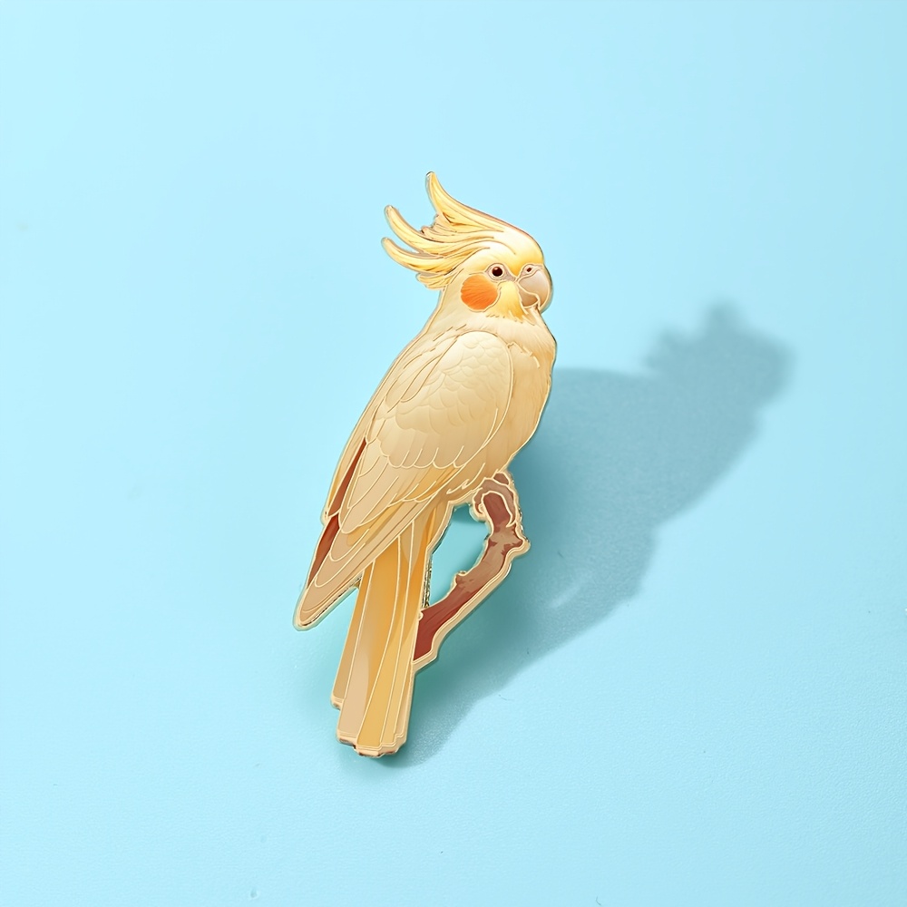 Yellow Parrot Enamel Pin, Christmas Decorative Brooch