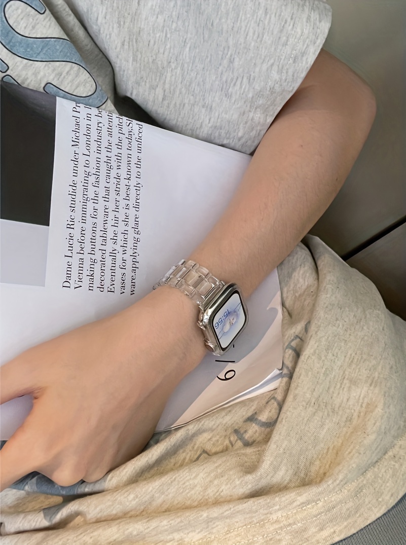 акриловый модный ремешок для часов iwatch, ремешок 45мм 41мм 44мм 40мм 42мм 38 49мм, подходящий для мужчин и женщин, с разъёмом, прозрачный ремешок для iwatch, 8 7 se 6 5 4 3, детали браслета 7