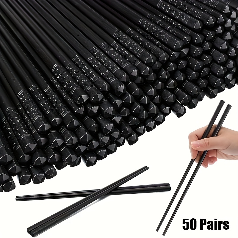 30 50 double fiber chopstick set 10 inches non slip - Temu