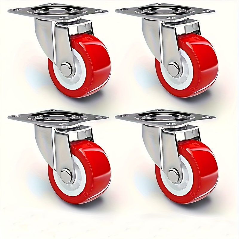 

4-pack Heavy Duty Metal Swivel Caster Wheels, Universal No Brake Rolling Wheels For Furniture And Hardware