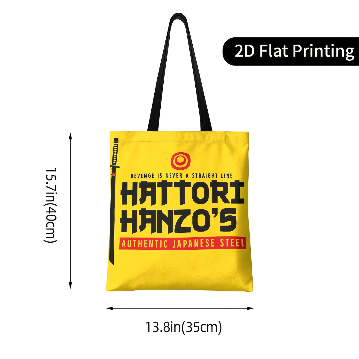 TEMU 1pc Hattori Hanzos Japanese Themed Tote Bag Suitable For Casual Use, Lightweight Handbag With Iconic Print, Spacious Durable Bag For, Shopping,