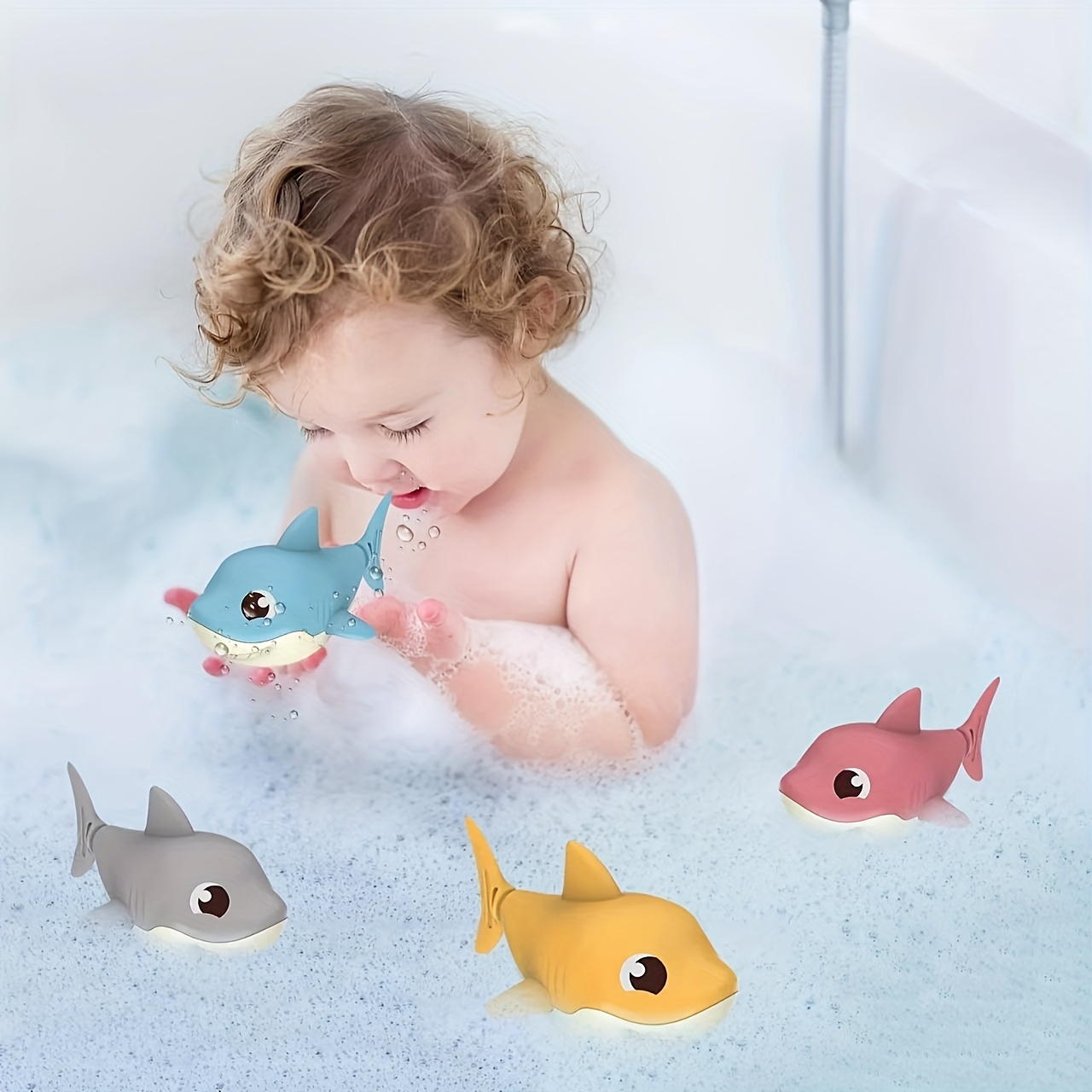 adorable shark bath toy swimming fun Temu Australia