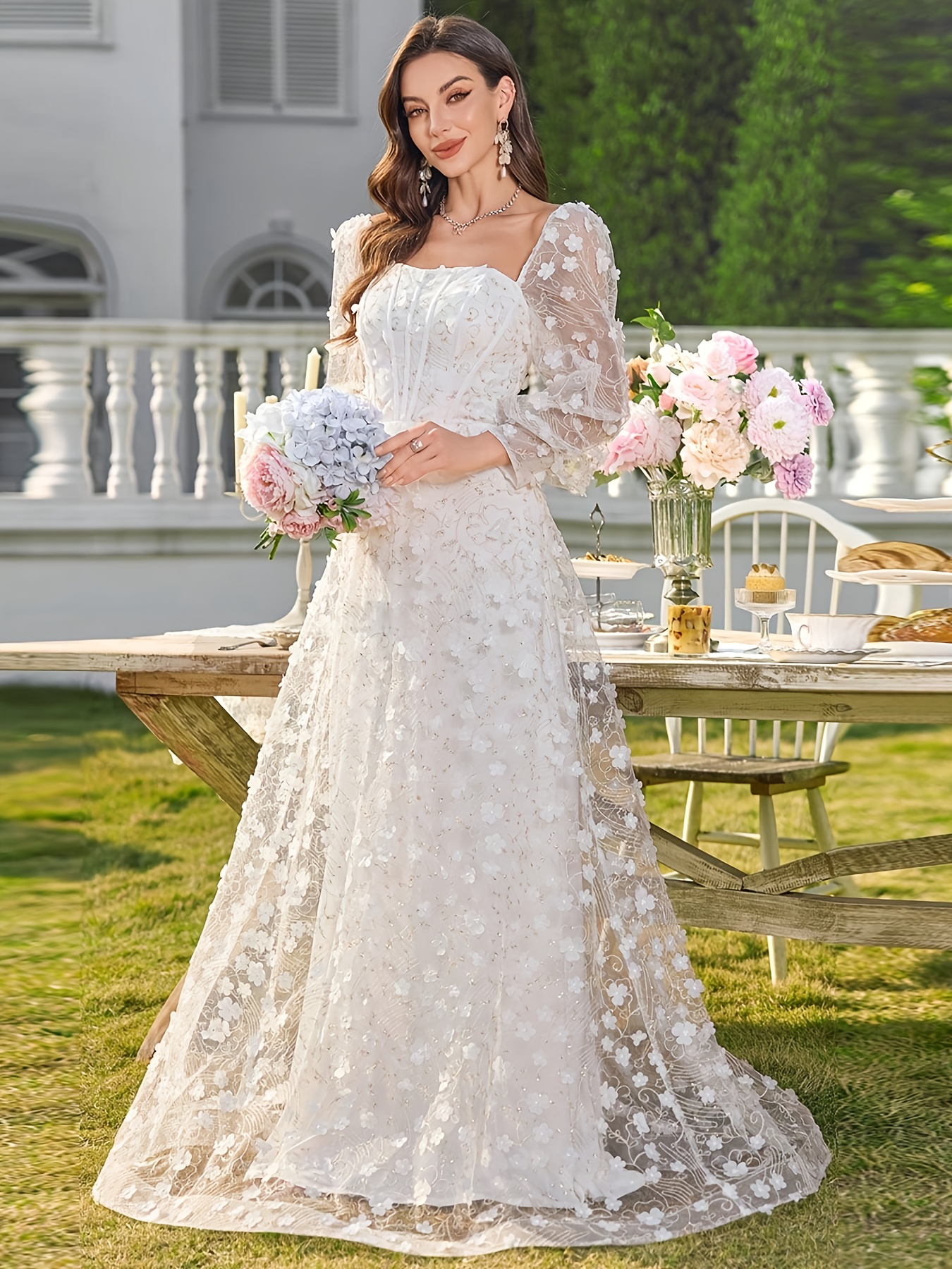 vestido novia elegante en escote Temu Guatemala