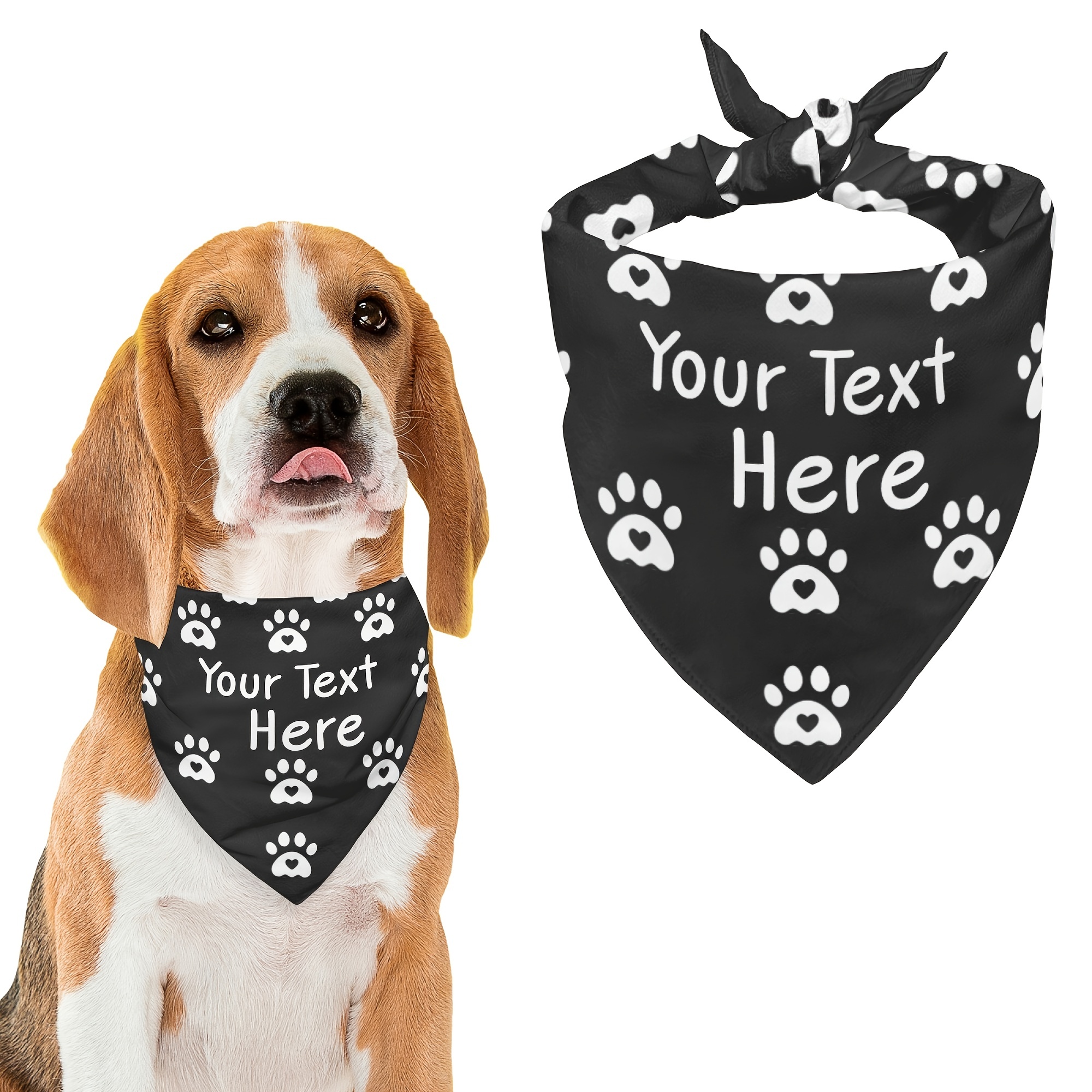 

Custom Text Dog Bandana - , Machine Washable Pet Scarf For Small To Large Breeds, Dog Bandana For Large Dogs