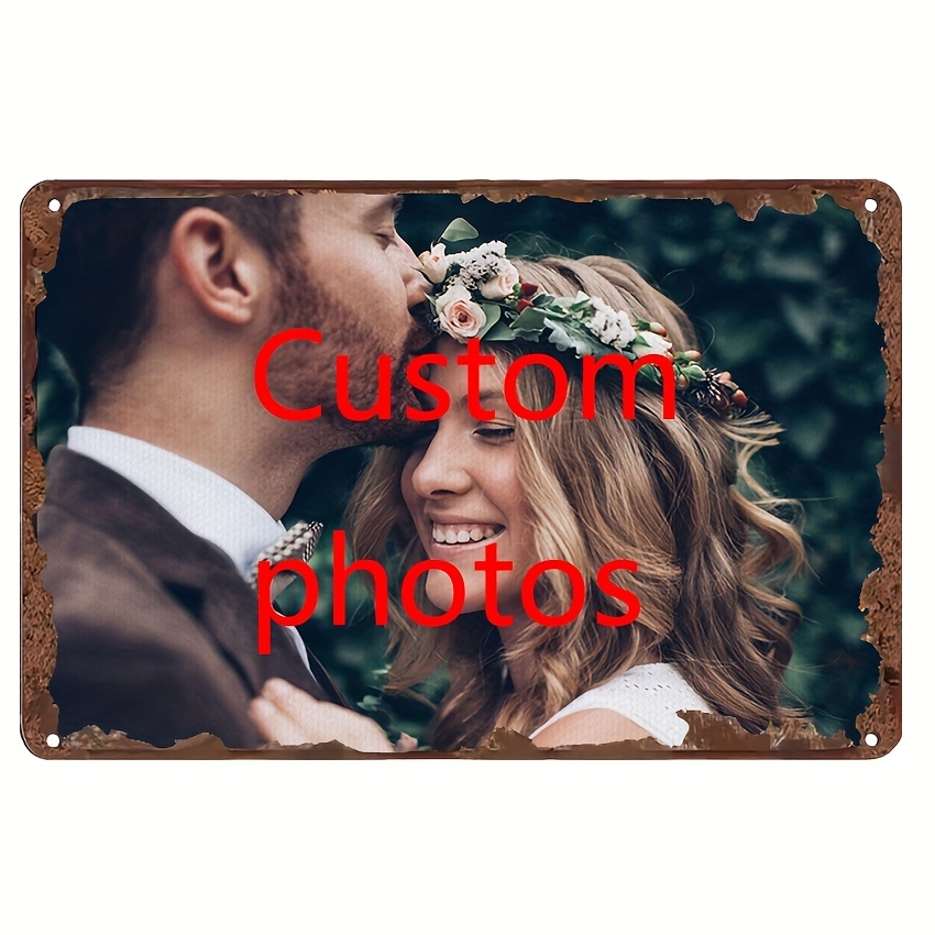 

Personalized 7.9x11.9in Metal Sign - Custom Photo & Travel Design, Vintage Style Wall Decor For Home, Living Room, Restroom - Unique Gift Idea