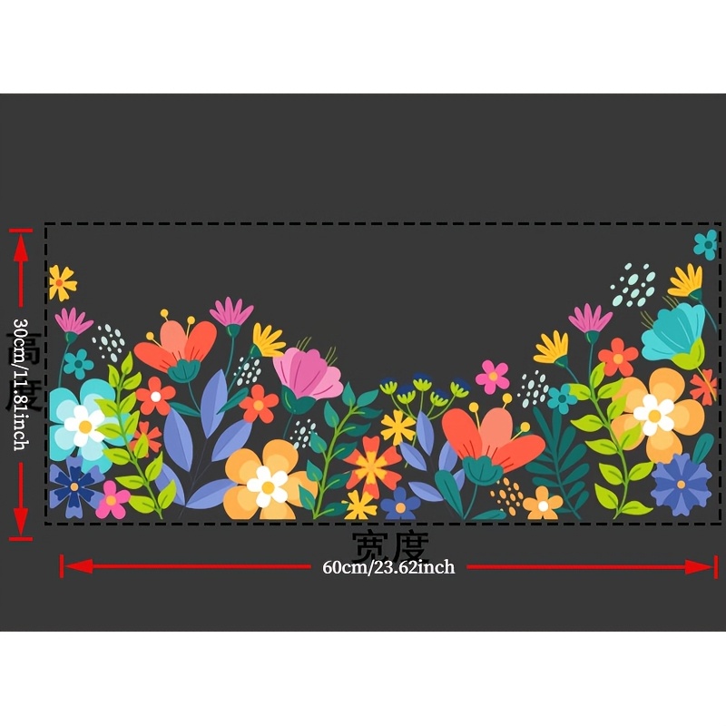 TEMU 1pc Fresh Dopamine Flower Glass Sticker, Product, Essential Decoration For Clothing Store And Milk Windows