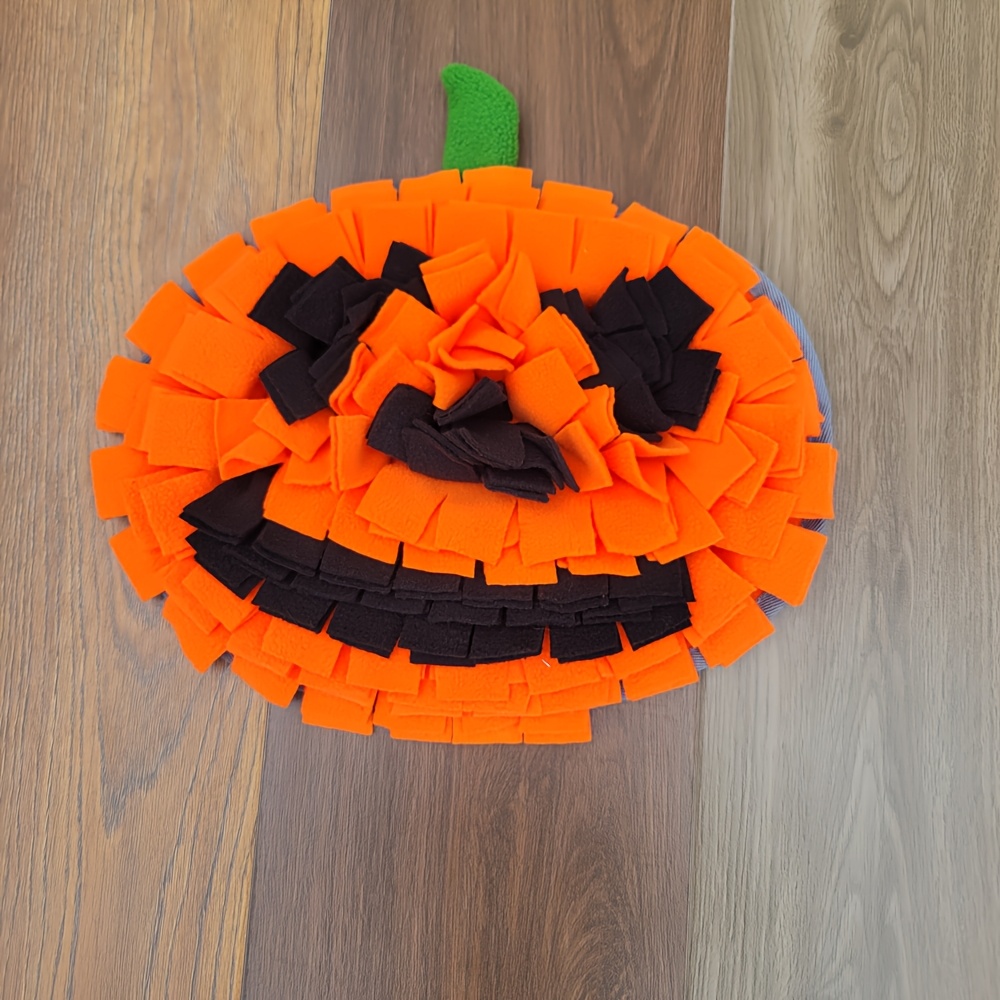 TEMU Halloween Pumpkin-shaped Pet Snuffle Mat, Dog Foraging And Scent Training Mat, Slow Feeder And Sniffing Mat, Scratch And Chew Resistant,