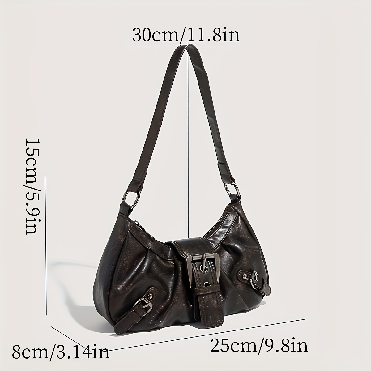 vintage imitation synthetic leather handbag shoulder bag - Temu Canada