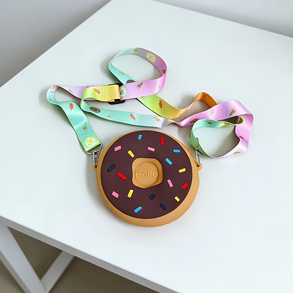 TEMU Sac bandoulière de donut, portefeuille en silicone, petit sac à bandoulière, adorable portefeuille