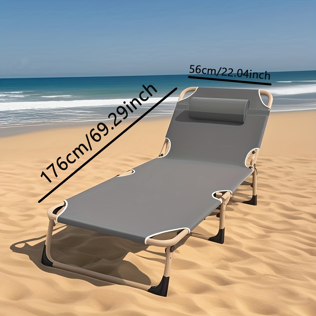 Foldable Bed Frame, 66.93x22.05inch Adjustable 4-position Reclining Lounge Chair, Suitable for Family Temporary Guest Bed