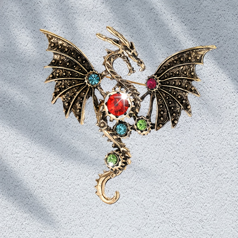 TEMU A Stylish And Retro Cartoon Dragon-shaped Brooch Suitable For Men And Women For Everyday Wear
