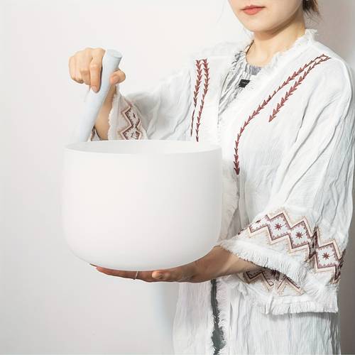 quartz crystal singing bowl 10 inch for mindfulness meditation yoga sound bowl with mallet