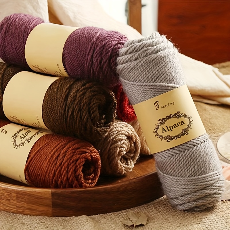 

6 Pieces Alpaca Yarn Soft & Warm For Knitting Sweaters, Jackets, Vests, Shawls, Scarves, Hats | Comfortable Yarn For Beginners & Experts Alike Medium Thickness | 600g/1.32lb Total