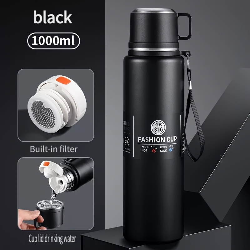 Image of Thermal 600ml/800ml/1000ml/1500ml - 24 Hours Hot And Cold Drinks - Steel Water Bottle With Layered Filter, Leakproof Vacuum Insulated Bottles With Lid Serves As A Cup For Tea Work