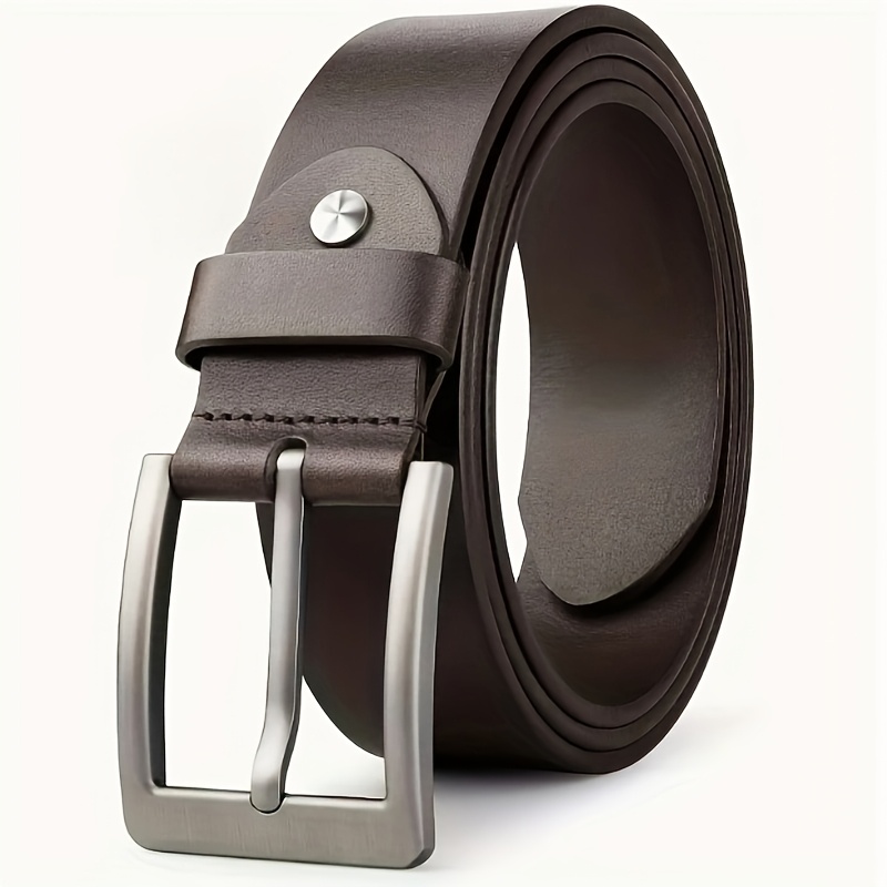 

1pc Ceinture Décontractée pour Homme en Cuir avec Boucle Carrée en - Accessoire de Mode