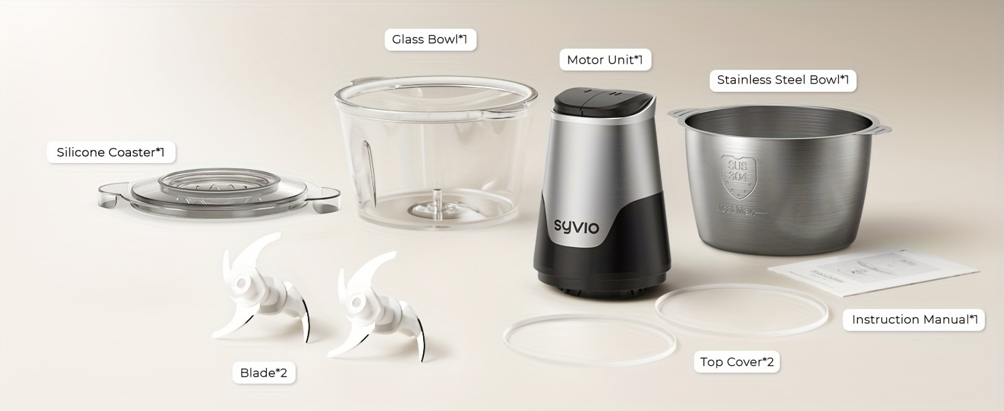 450w food processors with 2 bowls meat grinder 4 bi level blades mini electric food chopper for baby food meat onion vegetables chopper 2 speed christmas gifts Product details 7