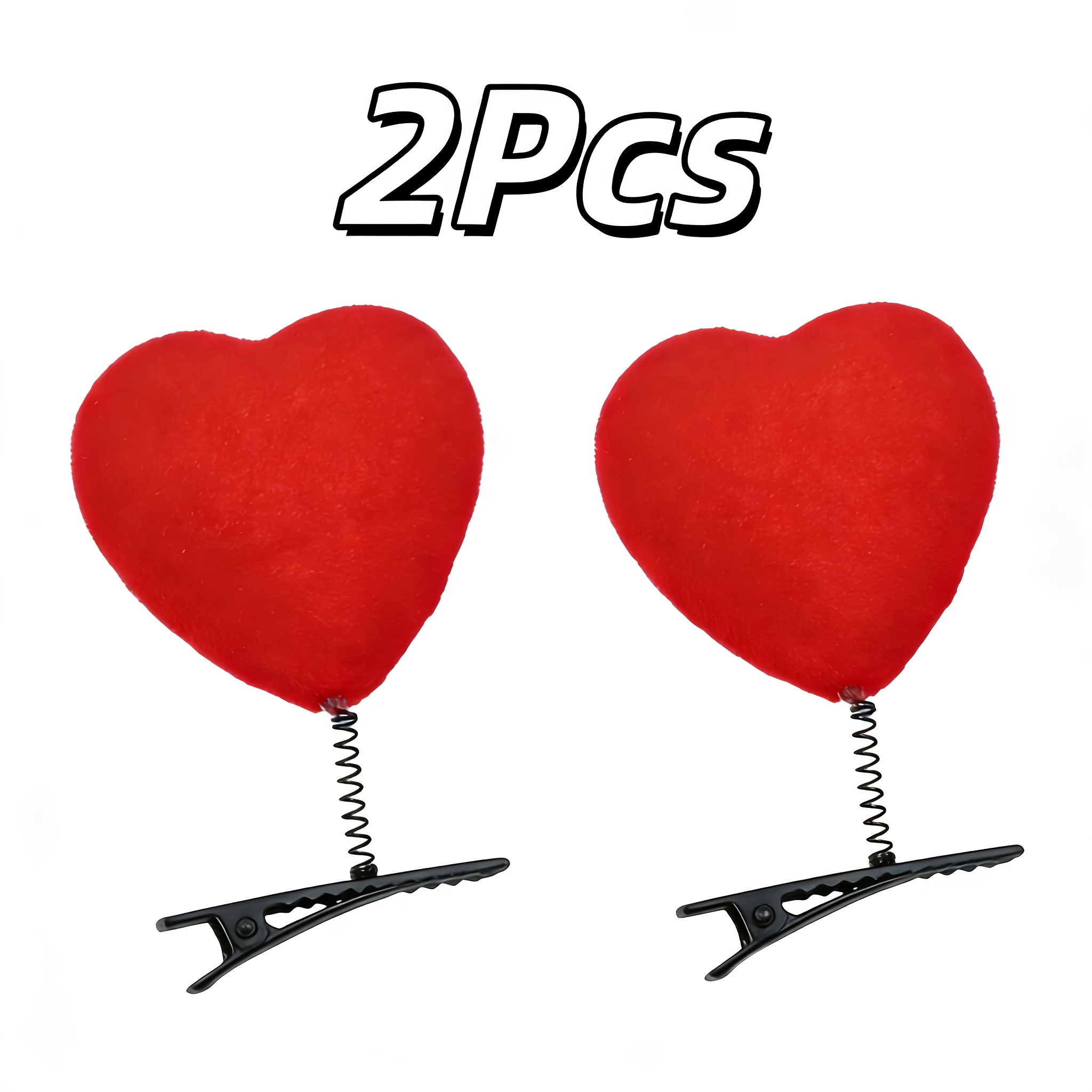E-shop 2 Stück rote herzförmige Clips, süße Herz-Plüsch-Haarspangen, minimalistischer Stil, klein und zart, für Valentinstag-Partygeschenke,