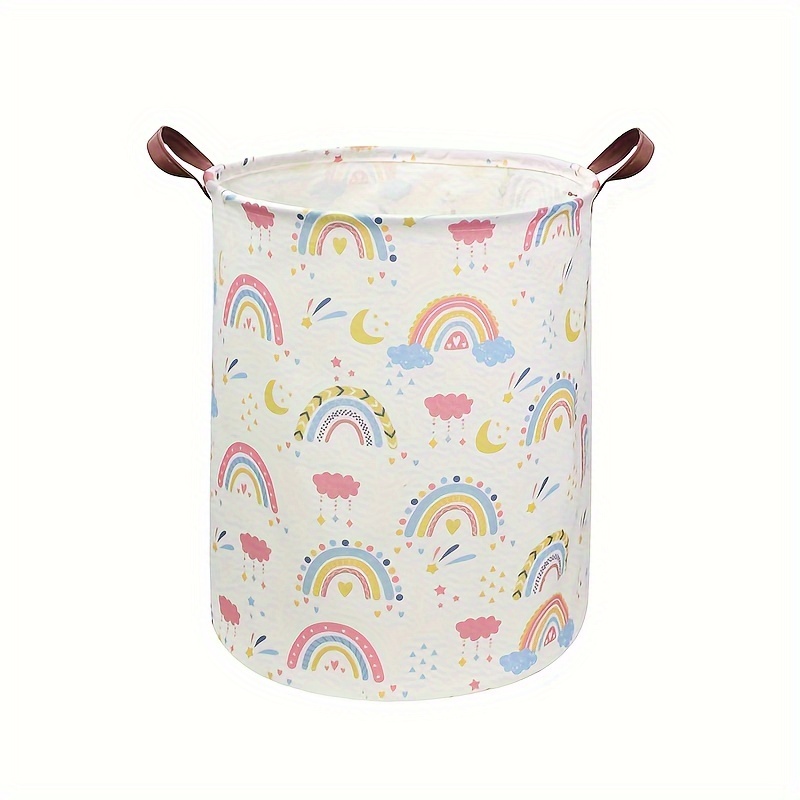 1pc Rainbow Laundry Basket, Collapsible Laundry Hamper, Hamper For Room Decor, Storage, Gift Basket, Laundry Baskets