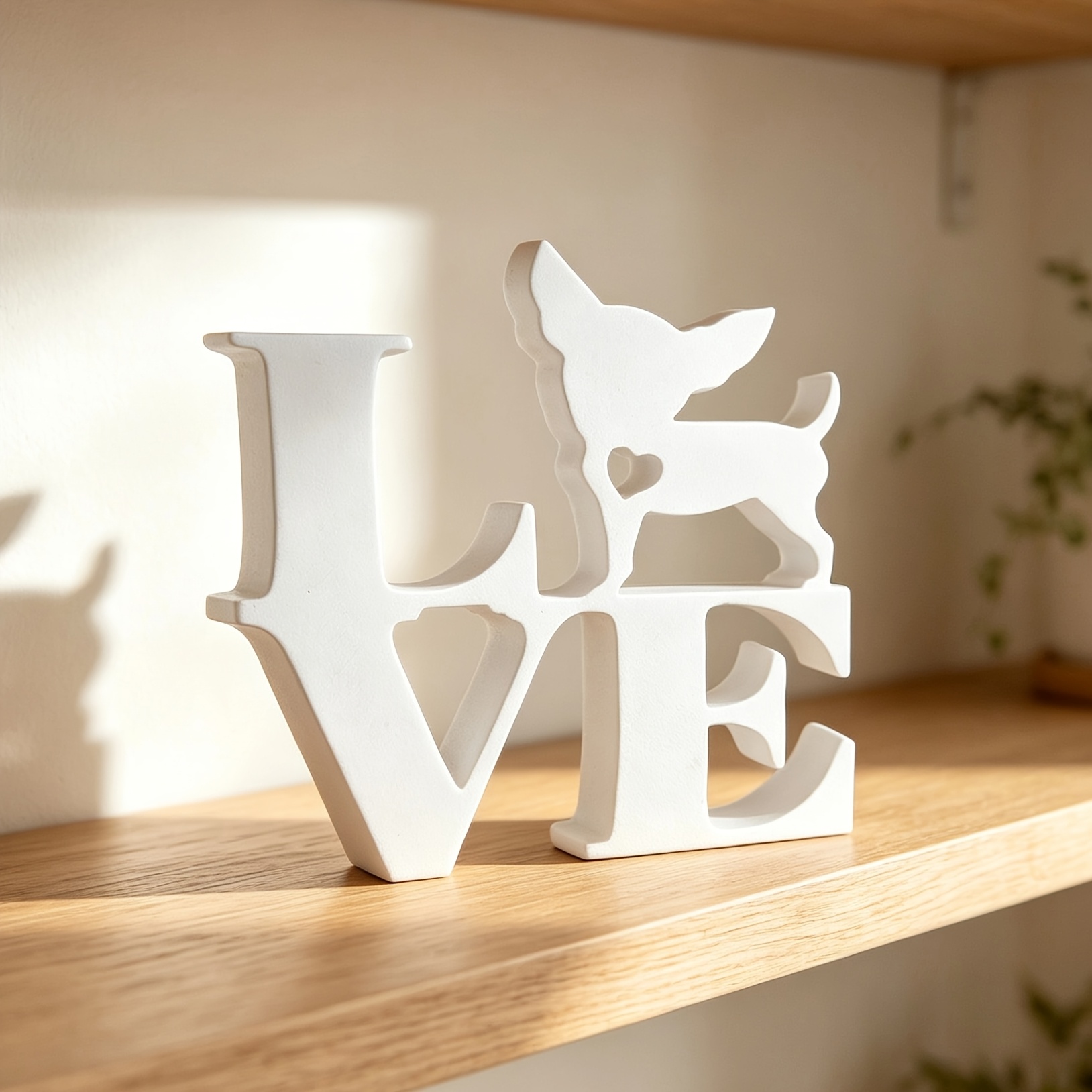 TEMU Figurine Chihuahua Blanc , Mini Statue de Chien en Plastique pour Bureau Maison, Ornement de Voiture, Cadeau