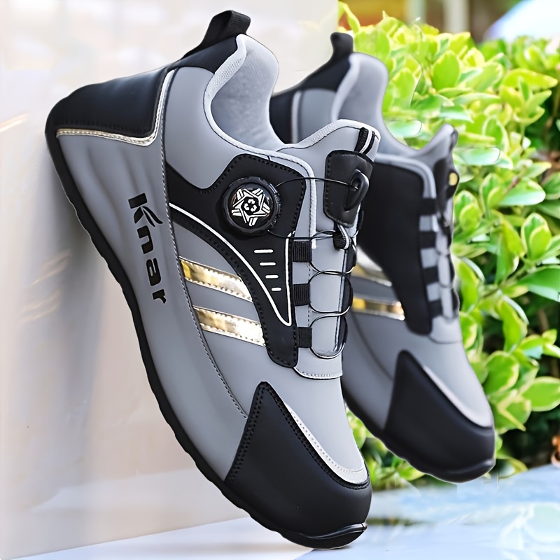 *'s Sneakers Running, Gym, Casual Sneakers with Cushioned PVC Sole  Black/Golden Lightweight PU Upper Slip-