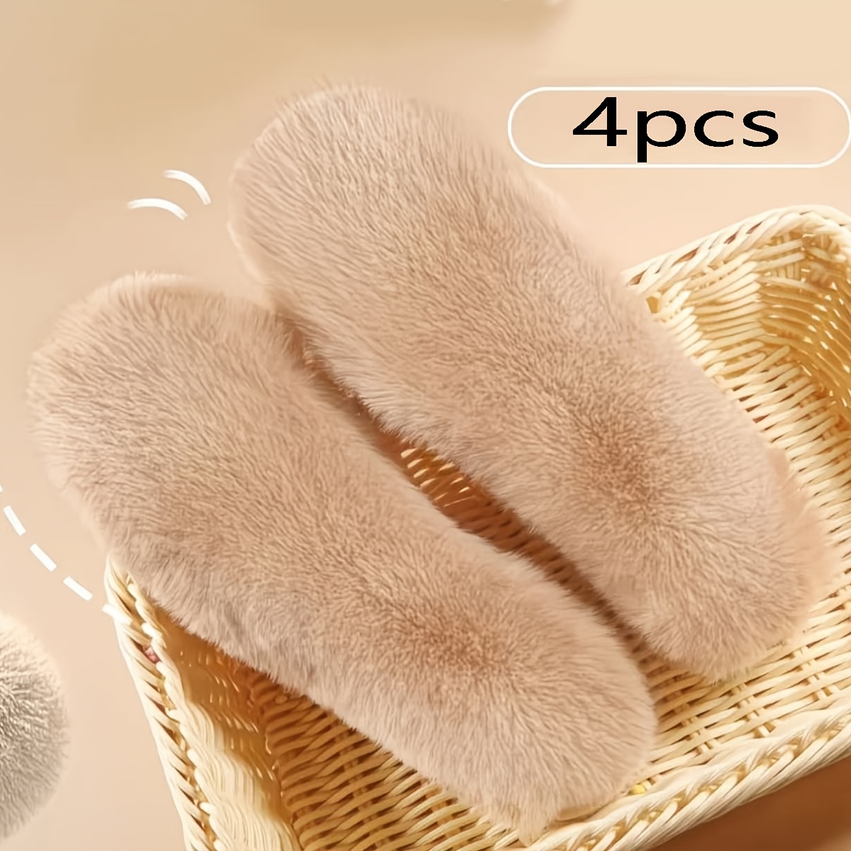 TEMU 4 paires de semelles épaisses et chaudes pour hommes et femmes, ultra douces et rembourrées, -froid, en fausse fourrure de lapin, pour l'hiver