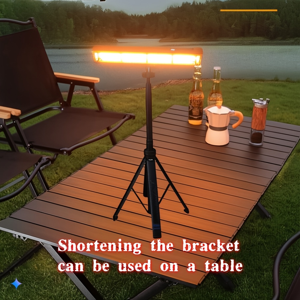 bracket camping light camping light 4 color adjustable temperature portable camping light with 1 75 meter bracket storage bag and flashlight used for power outage charging light camping light maintenance hiking Product details 1