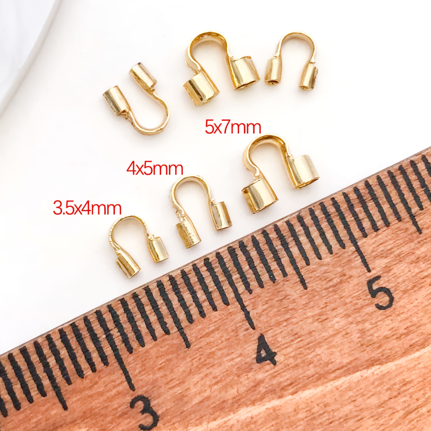 TEMU 30 piezas de protectores de alambre de metal de latón chapado en oro de 18K, protectores de U para fabricación de joyas, aretes, pulseras,
