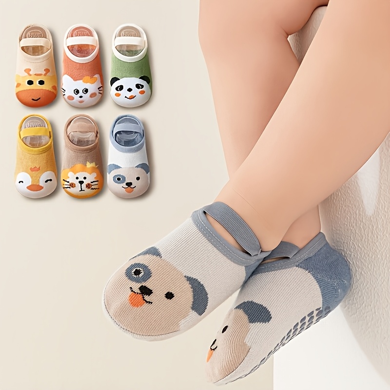 Multi-Pair Children's Anti-Slip Floor Socks, Cute Cartoon Designs